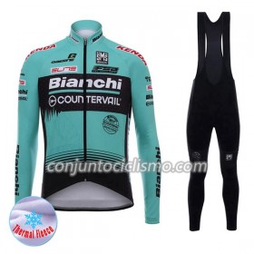 Conjunto Maillot + Culotte largo con tirantes Invierno Termico 2017 Bianchi Countervail N001